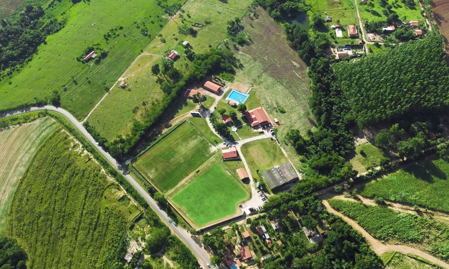 Vista aérea do Centro de Treinamento Real Soccer, em Iperó